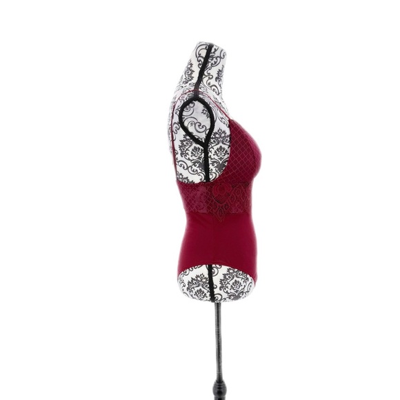 Fashion Nova Burgundy Lace Bodysuit Top - Picture 10 of 11
